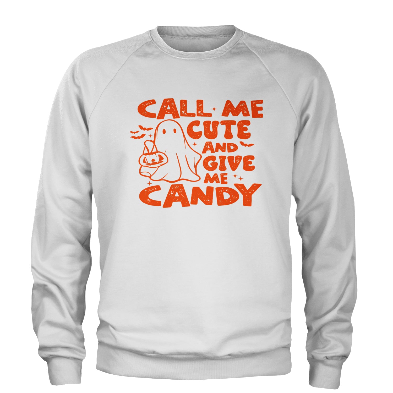 Call Me Cute And Give Me Candy Adult Crewneck Sweatshirt White