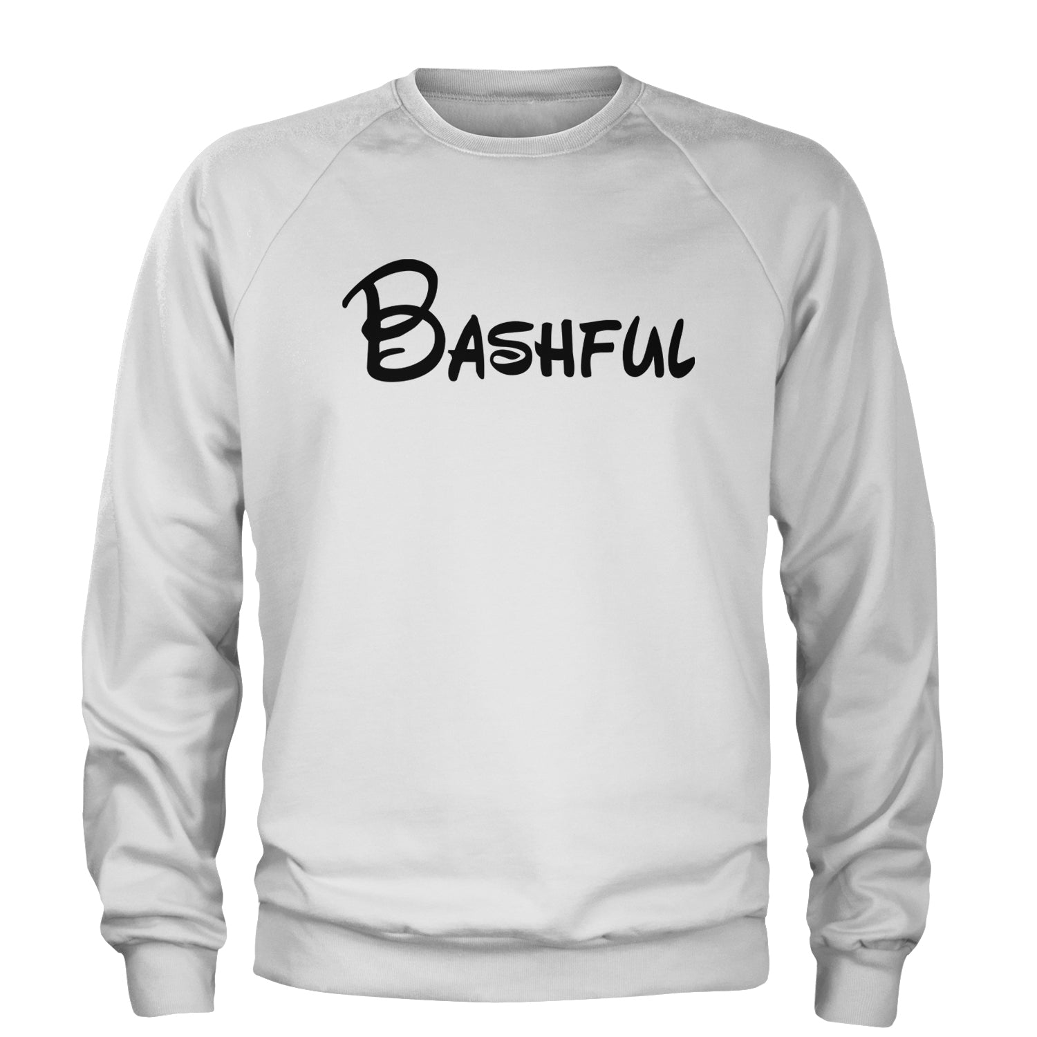 Bashful - 7 Dwarfs Costume Adult Crewneck Sweatshirt White