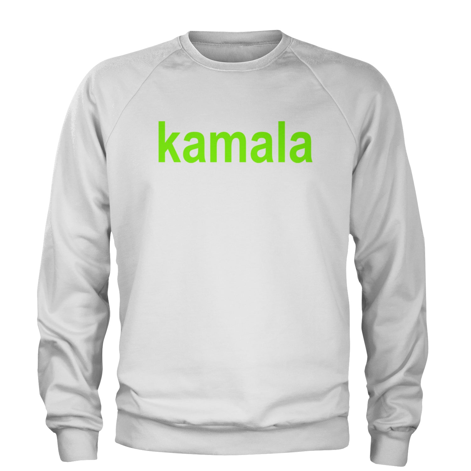 Kamala Bright Green Brat Coconut Tree Adult Crewneck Sweatshirt White