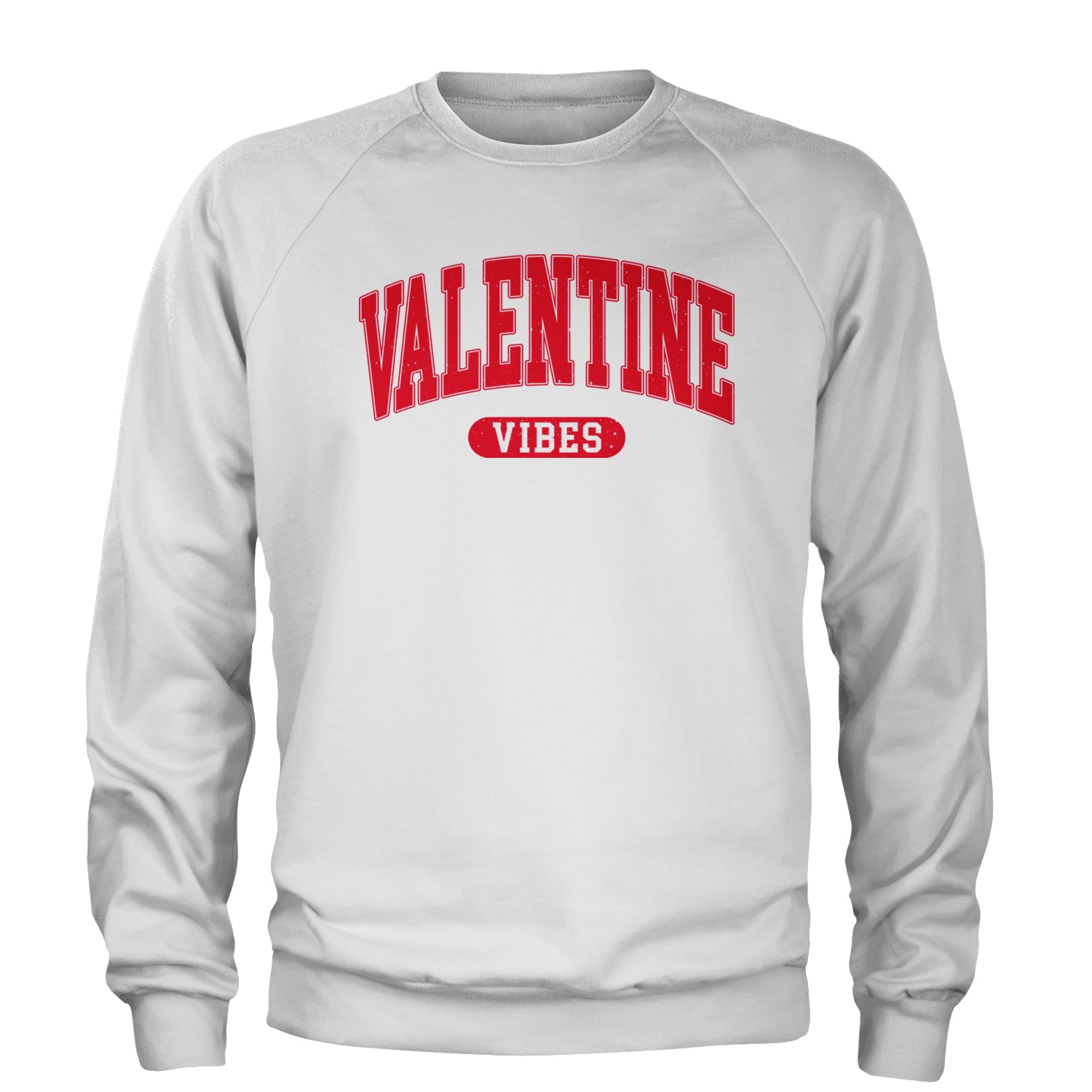 Valentines Vibes Adult Crewneck Sweatshirt White