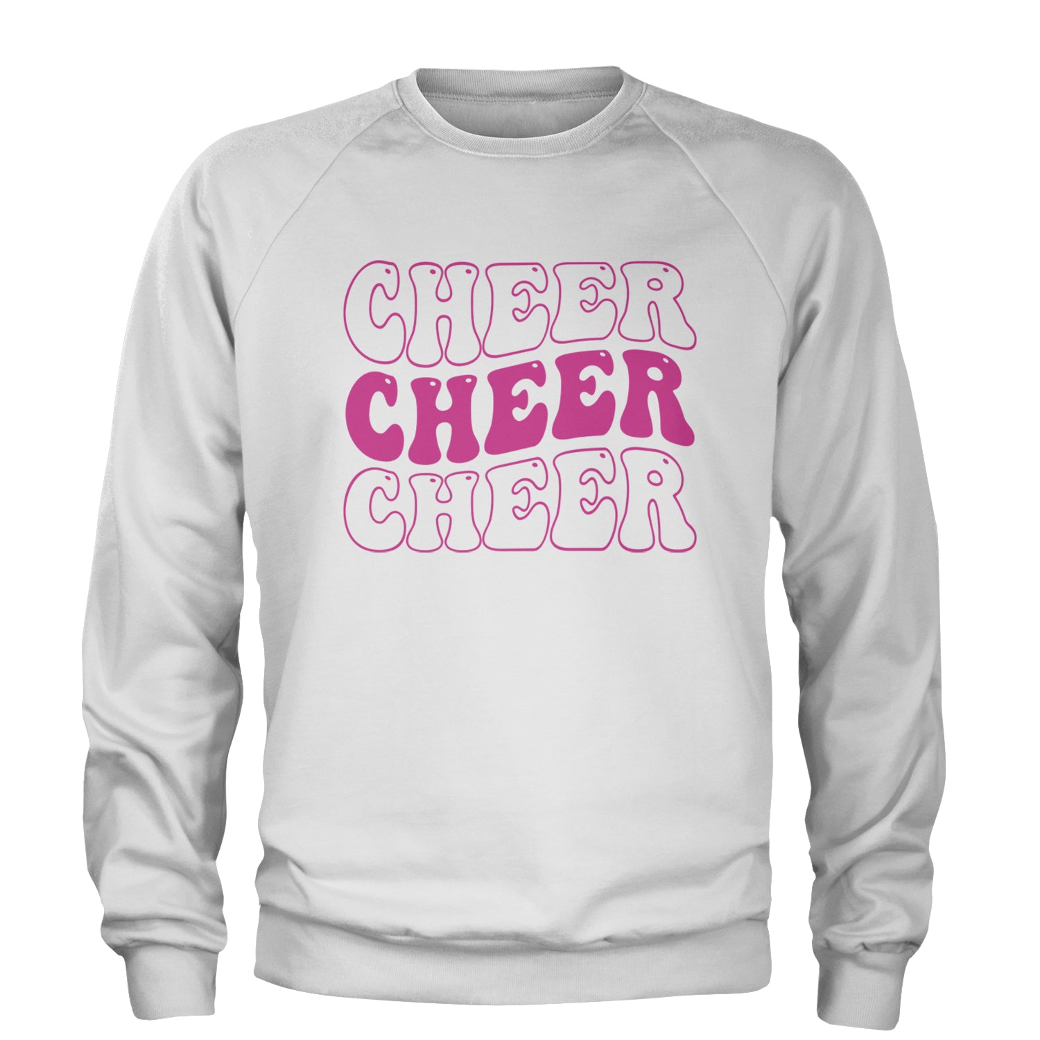 Cheer Cheer Cheer Adult Crewneck Sweatshirt White