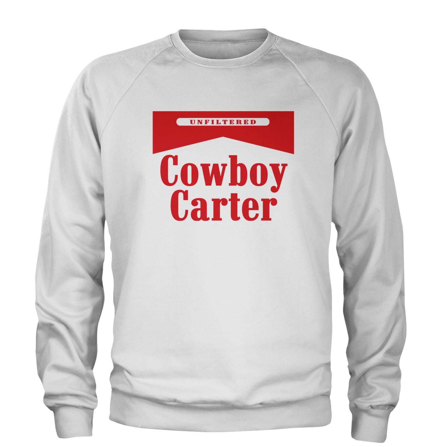 Cowboy Karter Country Act Two Adult Crewneck Sweatshirt White