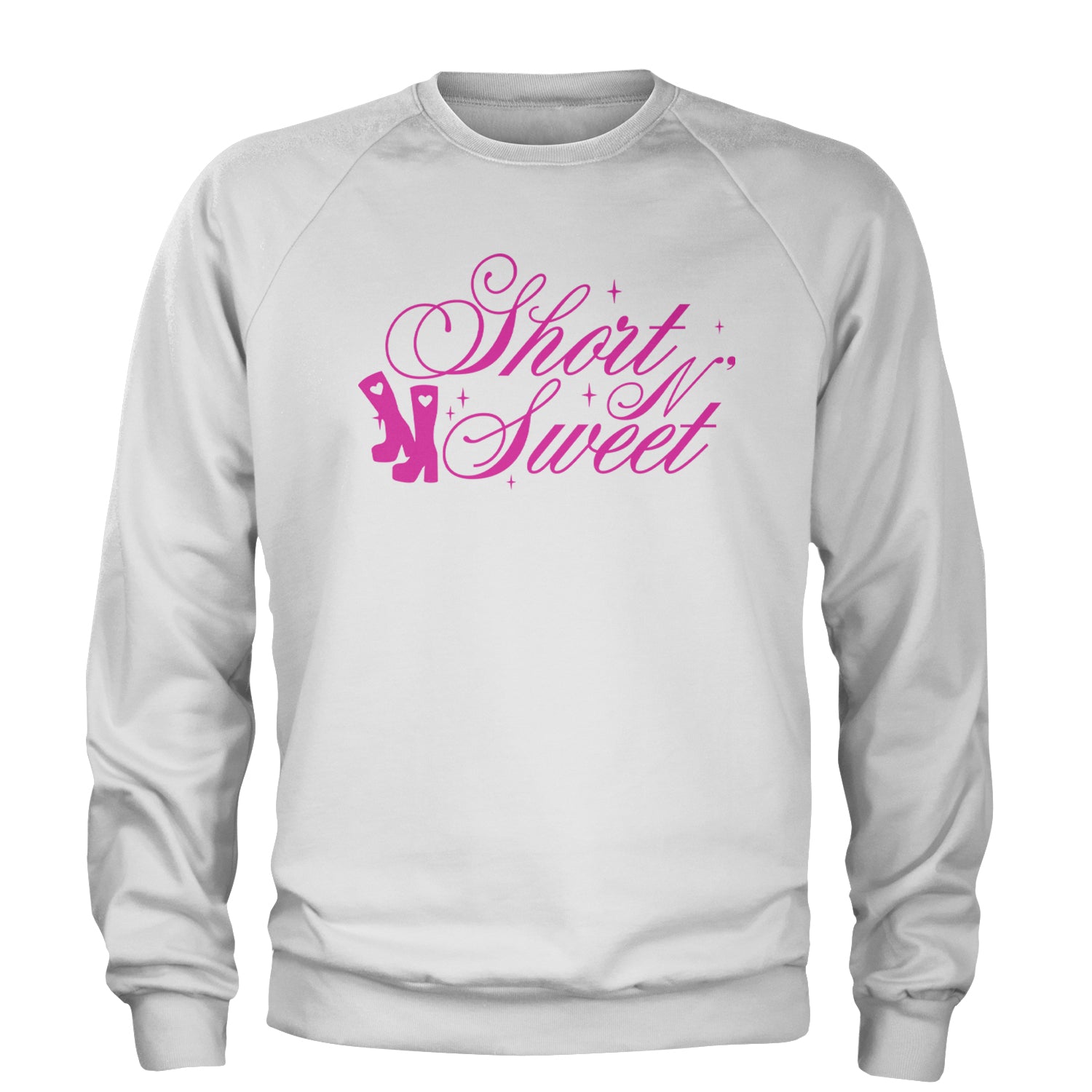 Boots Short N' Sweet Adult Crewneck Sweatshirt White