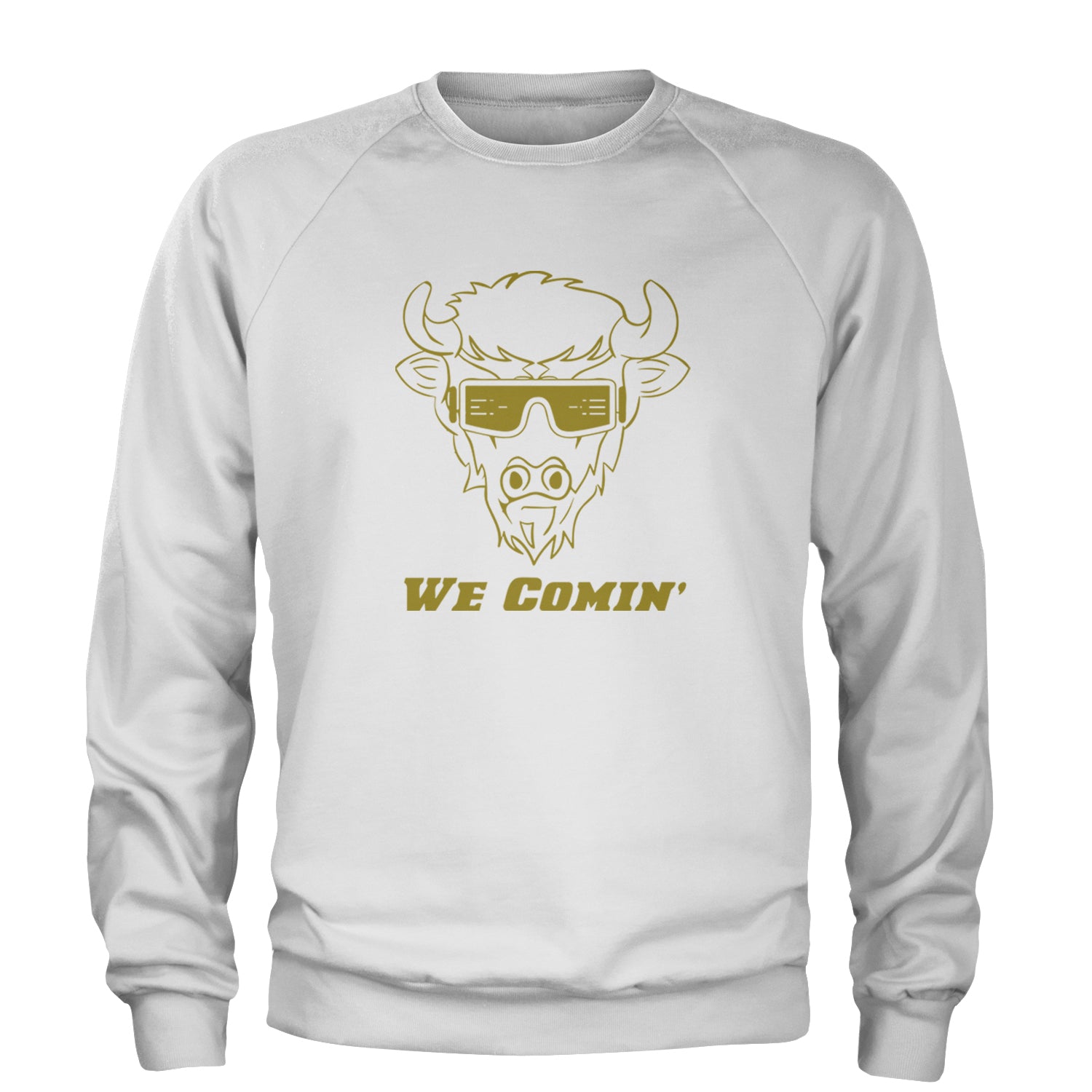 We Coming Coach Prime Colorado Adult Crewneck Sweatshirt White