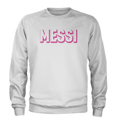 Messi OUTLINE Miami Futbol Adult Crewneck Sweatshirt White