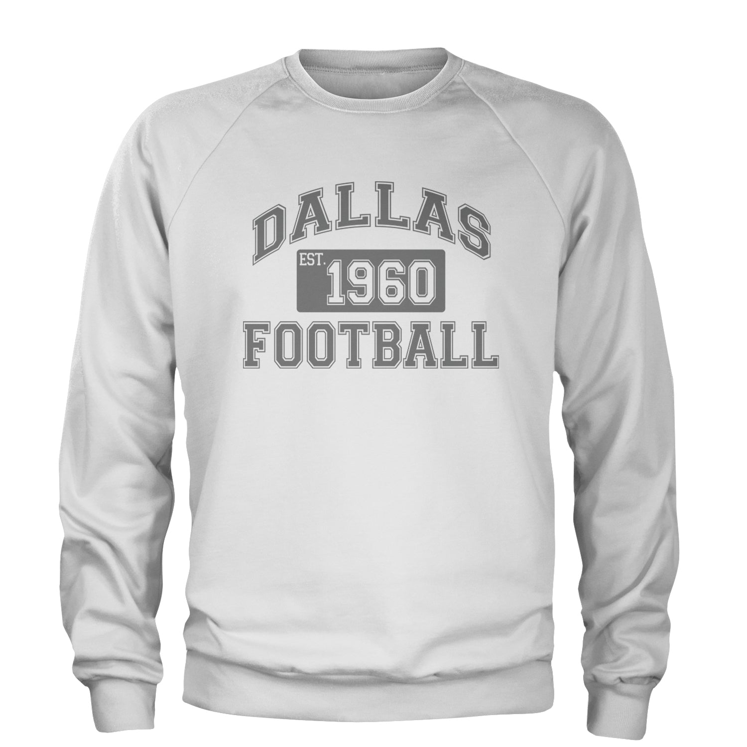 Dallas Football Established 1960 Adult Crewneck Sweatshirt White