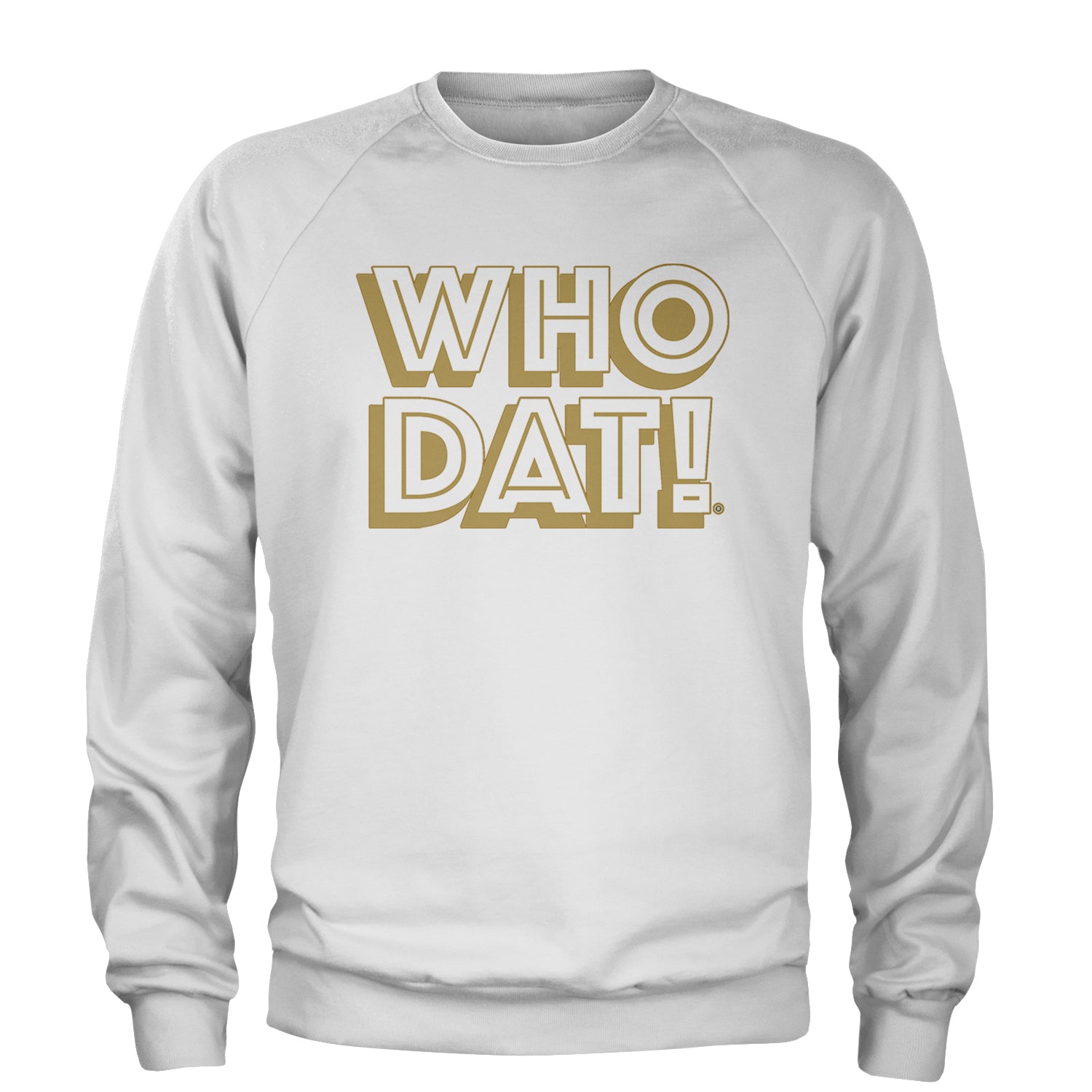 Who Dat Nation Big Bold New Orleans Adult Crewneck Sweatshirt White