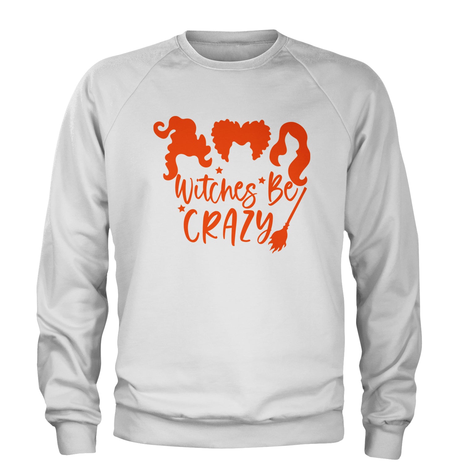 Witches Be Crazy Hocus Pocus Adult Crewneck Sweatshirt White