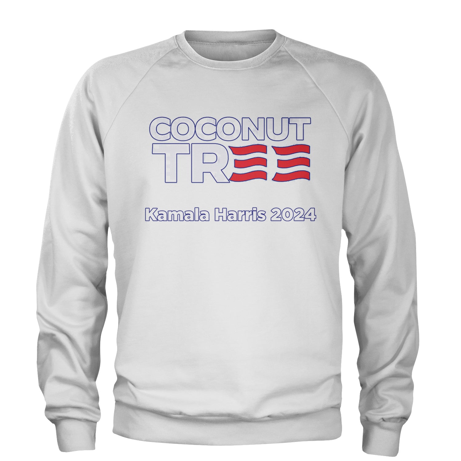 Coconut Tree - Support Kamala Harris For President 2024 Adult Crewneck Sweatshirt White