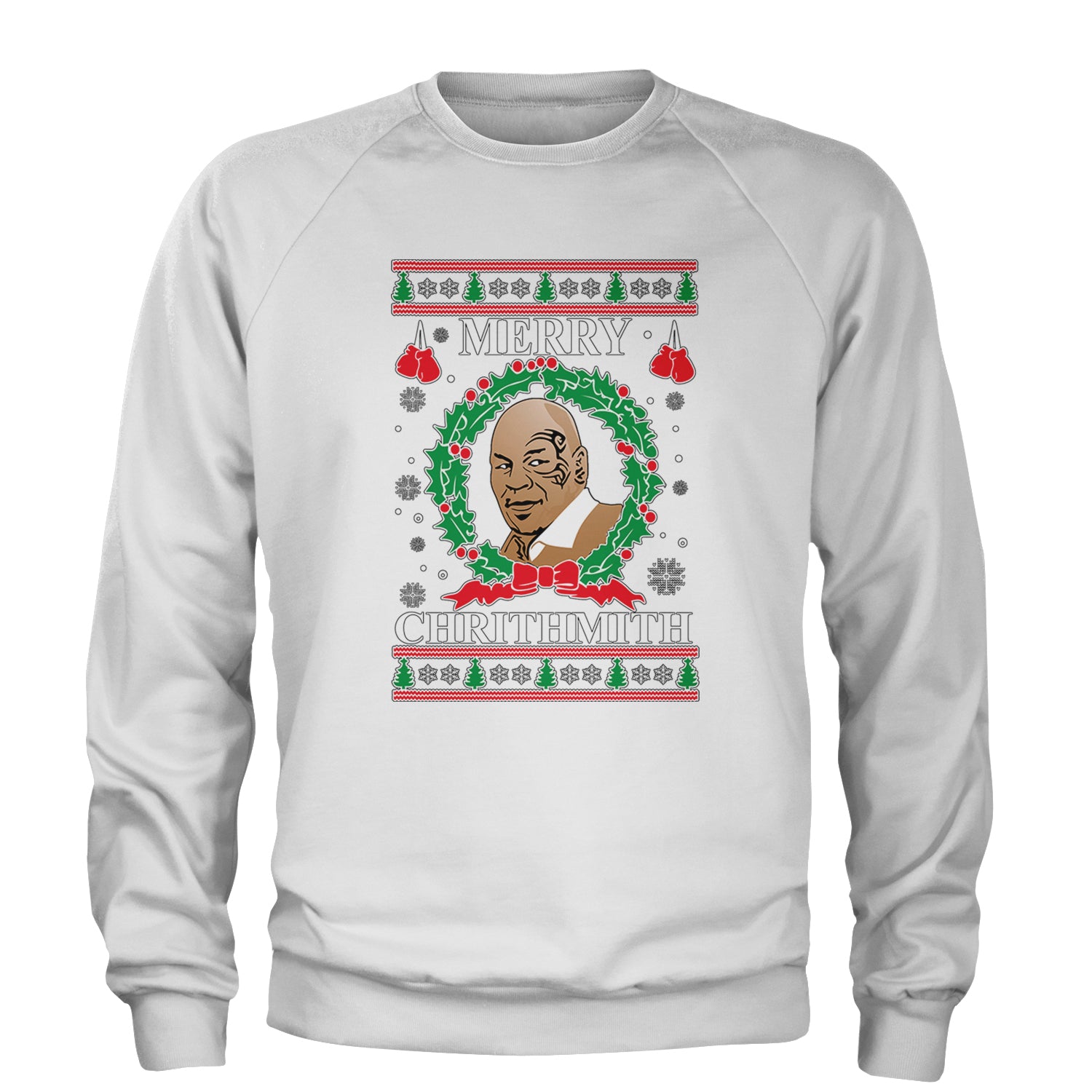 Merry Chrithmith Ugly Christmas Adult Crewneck Sweatshirt White