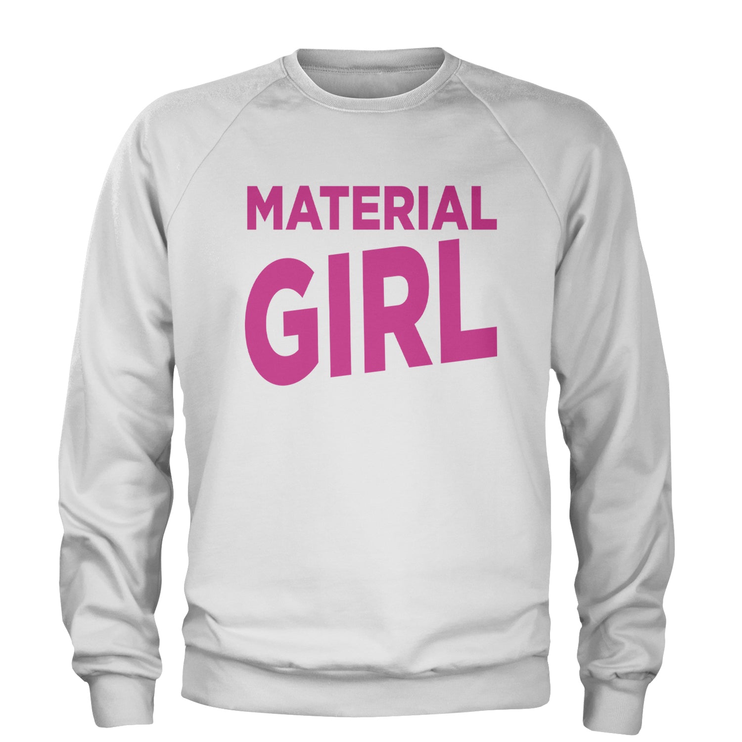 Material Girl 80's Retro Celebration Adult Crewneck Sweatshirt White