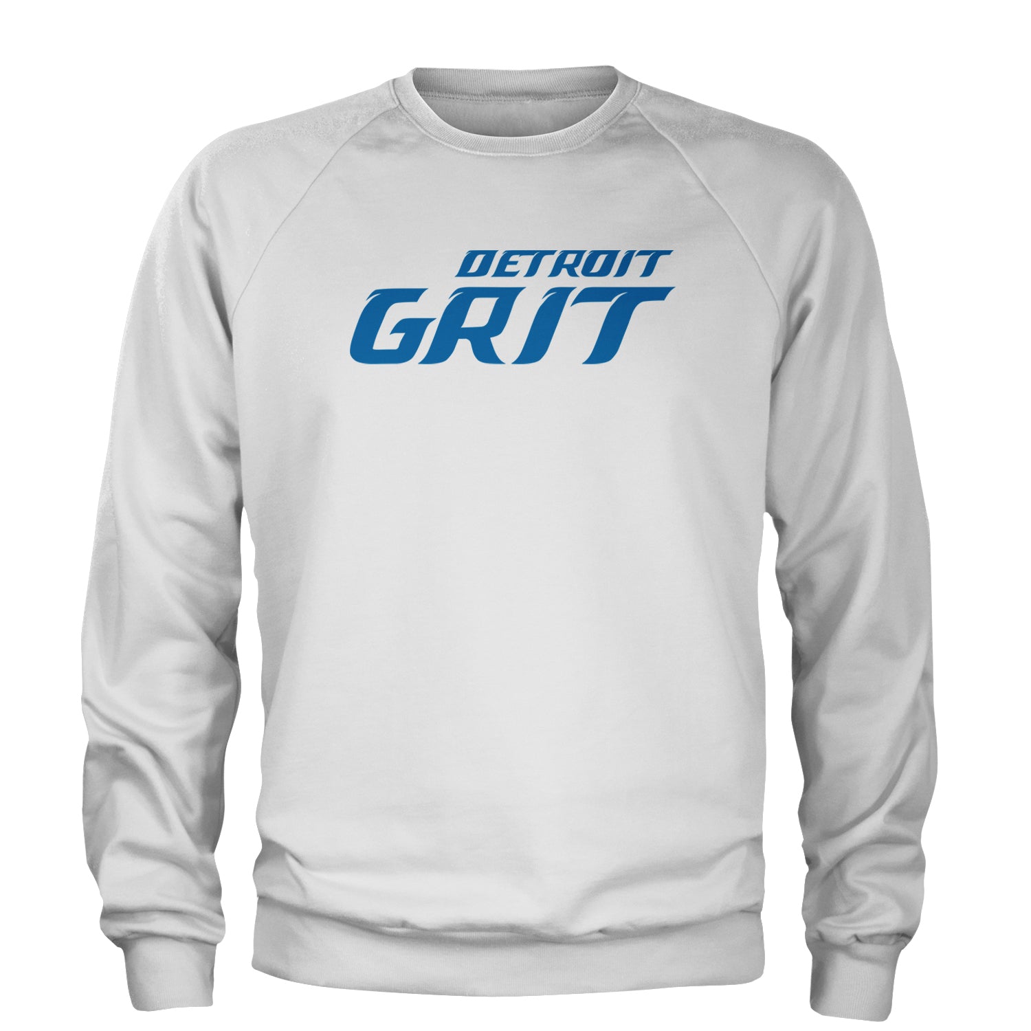 Grit Detroit Football Hard Knocks Adult Crewneck Sweatshirt White