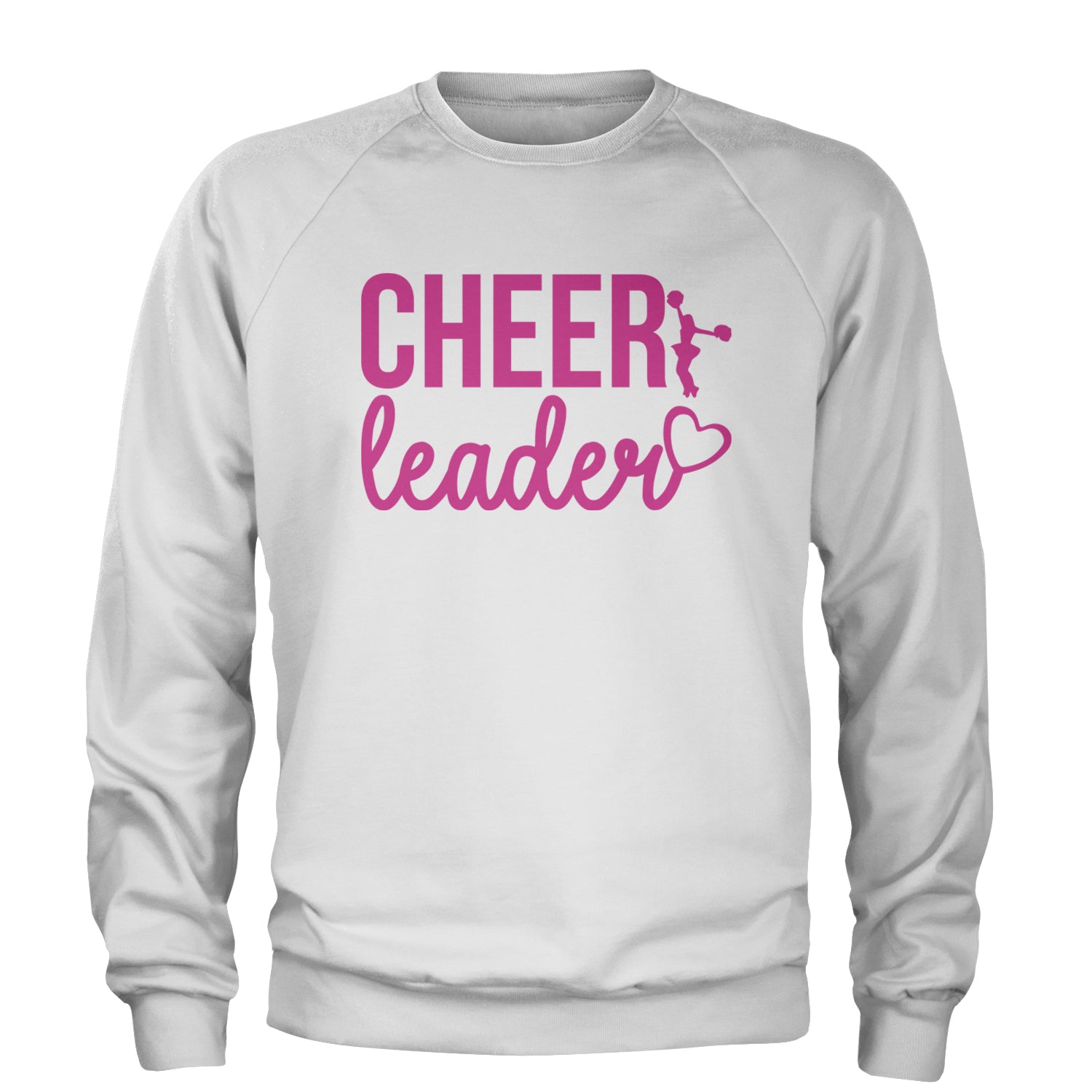 Cheerleader Heart Love Adult Crewneck Sweatshirt White