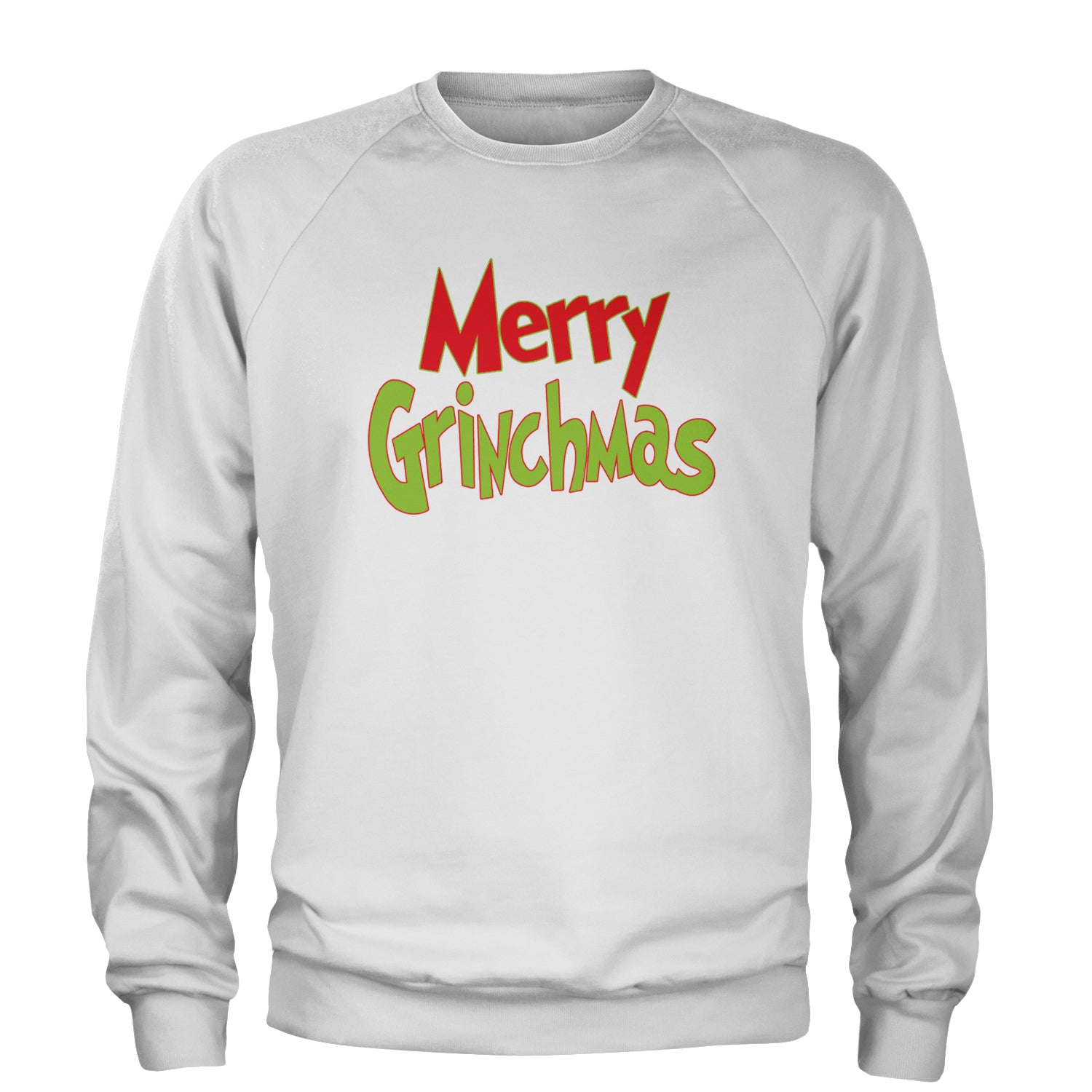 Merry Grinchmas Jolly Merry Christmas Adult Crewneck Sweatshirt White