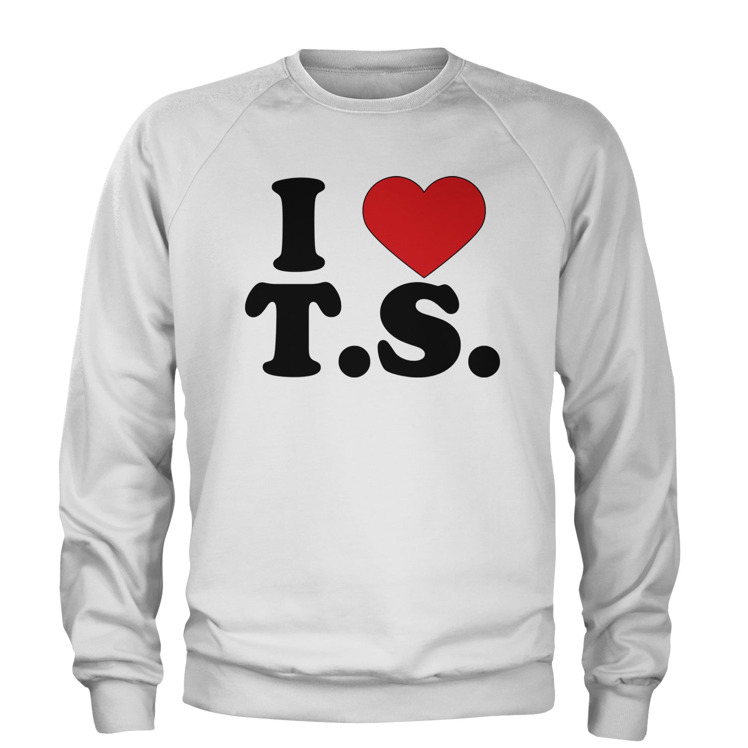 I Heart T.S. Concert Music Lover  Adult Crewneck Sweatshirt White