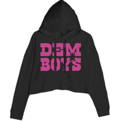 Dem Boys Hot Pink Dallas  Cropped Hoodie Sweatshirt Black