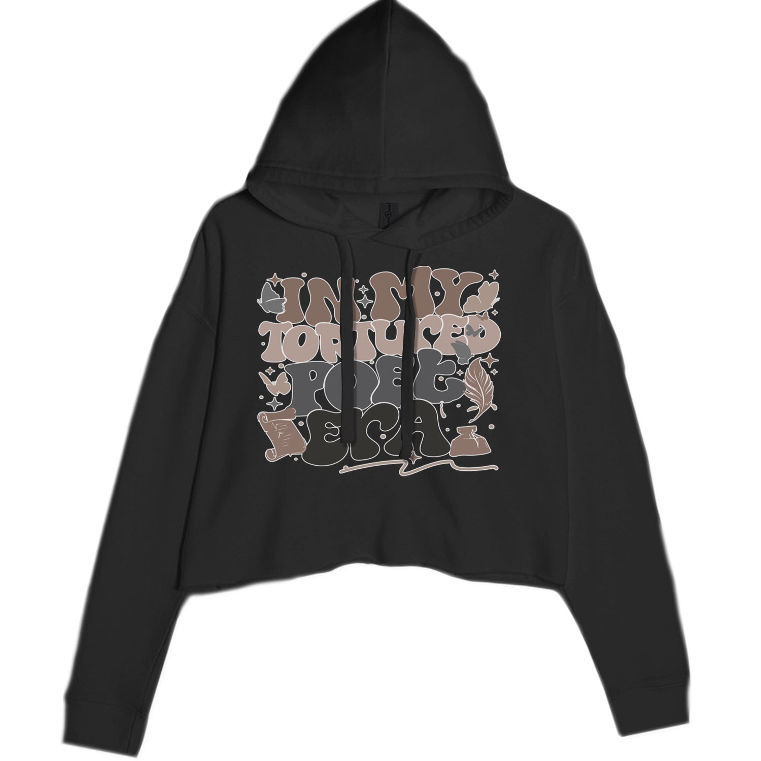 In My Tortured Poet Era TTPD Music Cropped Hoodie Sweatshirt Black