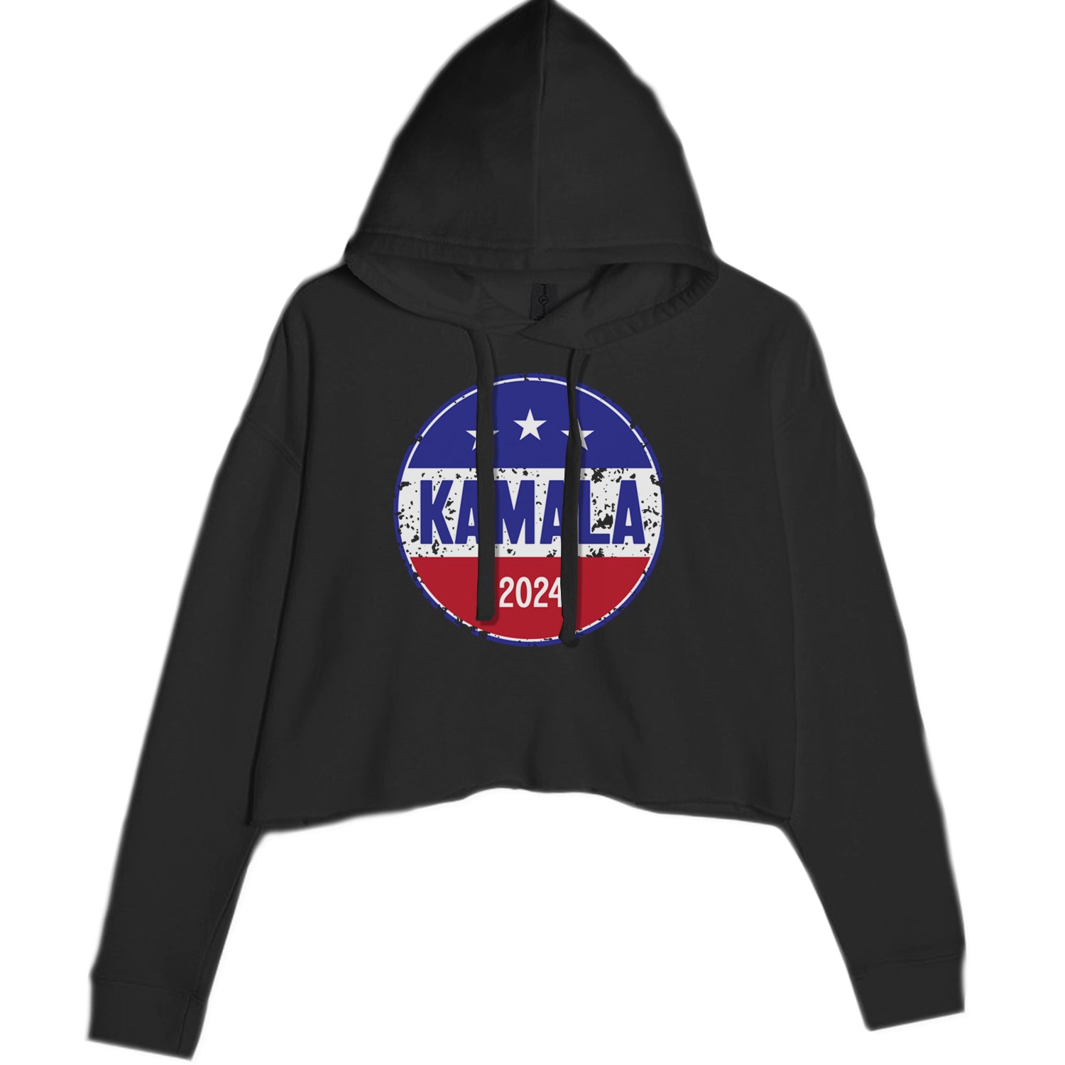 Kamala Badge 2024 - Kamala Harris For President 2024 Cropped Hoodie Sweatshirt Blue Clouds