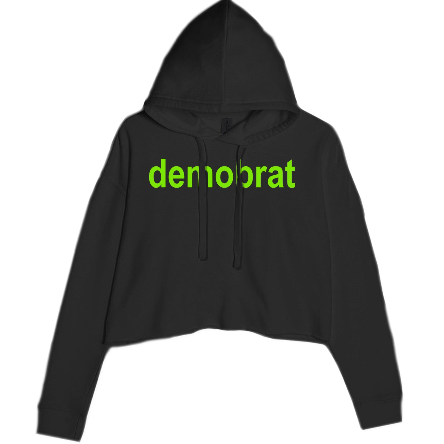 Demobrat Kamala Is Brat Vote Democrat Cropped Hoodie Sweatshirt Black