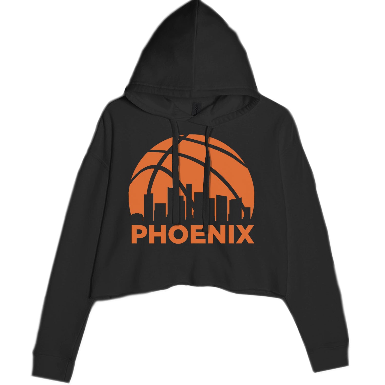 Phoenix Basketball Sunset City Skyline Cropped Hoodie Sweatshirt Lavender