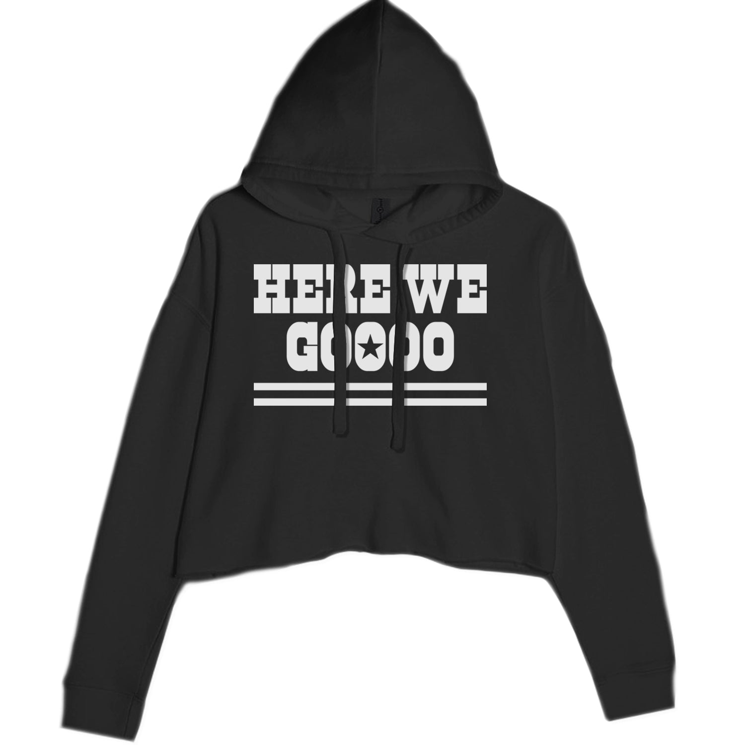 Here We Go Dem Boys Dallas Football Cropped Hoodie Sweatshirt Black