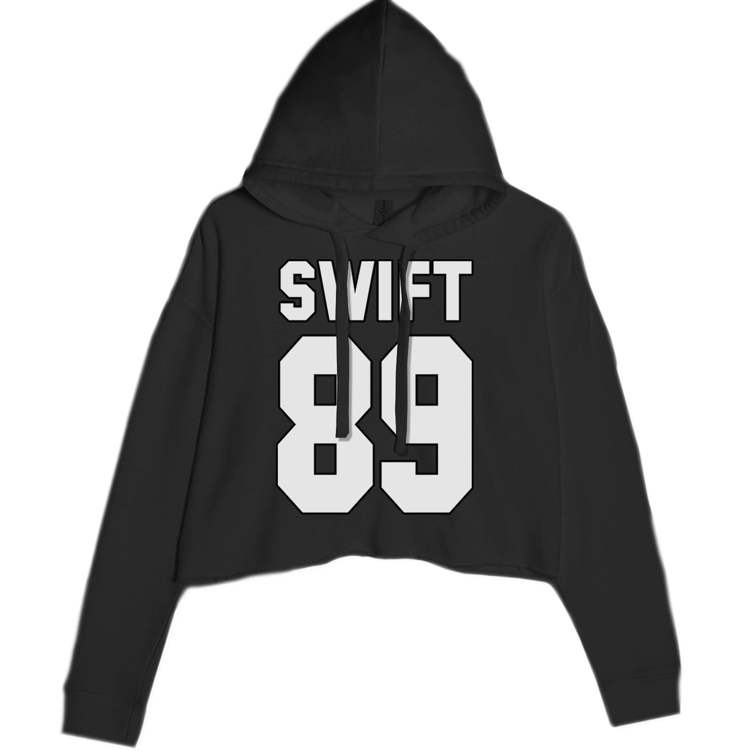 Swift 89 Birth Year Music Fan Era Poets Department Lover Cropped Hoodie Sweatshirt Black