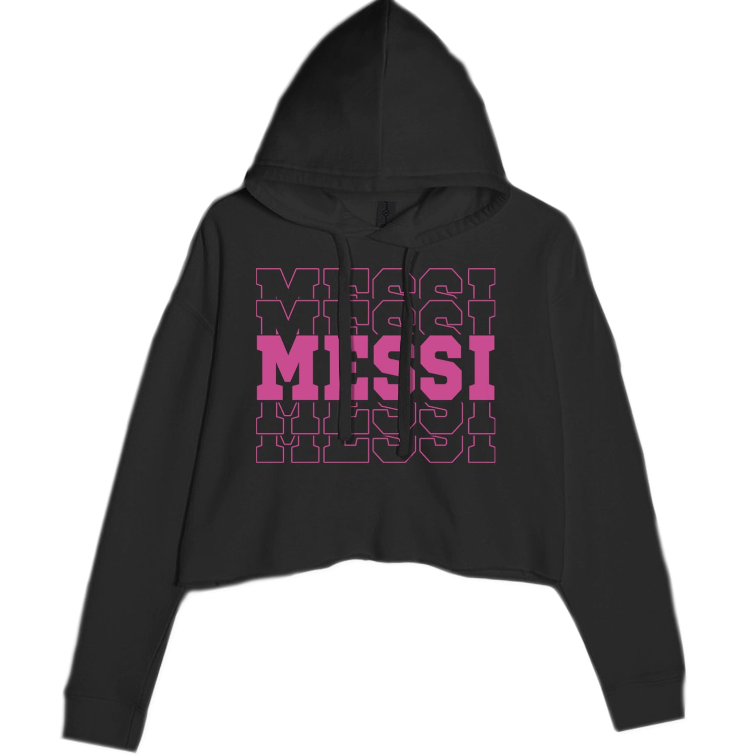 Messi Miami Futbol Cropped Hoodie Sweatshirt Black