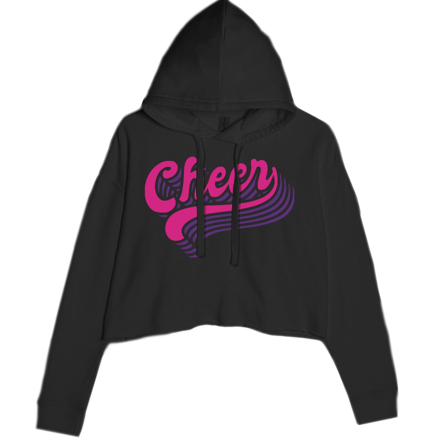 Cheer Pride Cropped Hoodie Sweatshirt Black