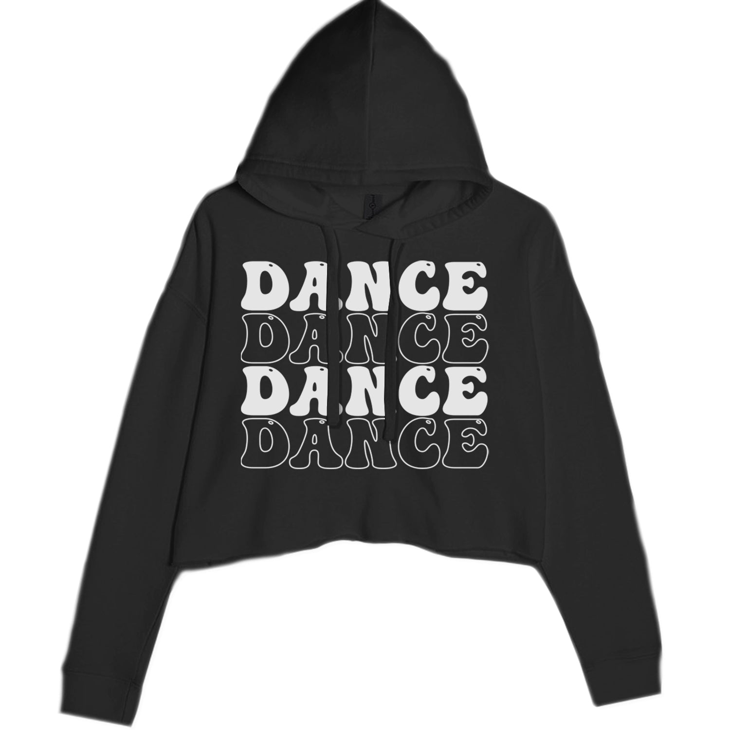 Dance Dance Dance Dance Cropped Hoodie Sweatshirt Black