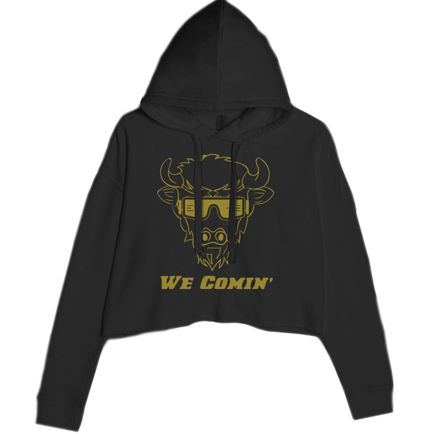 We Coming Coach Prime Colorado Cropped Hoodie Sweatshirt Black