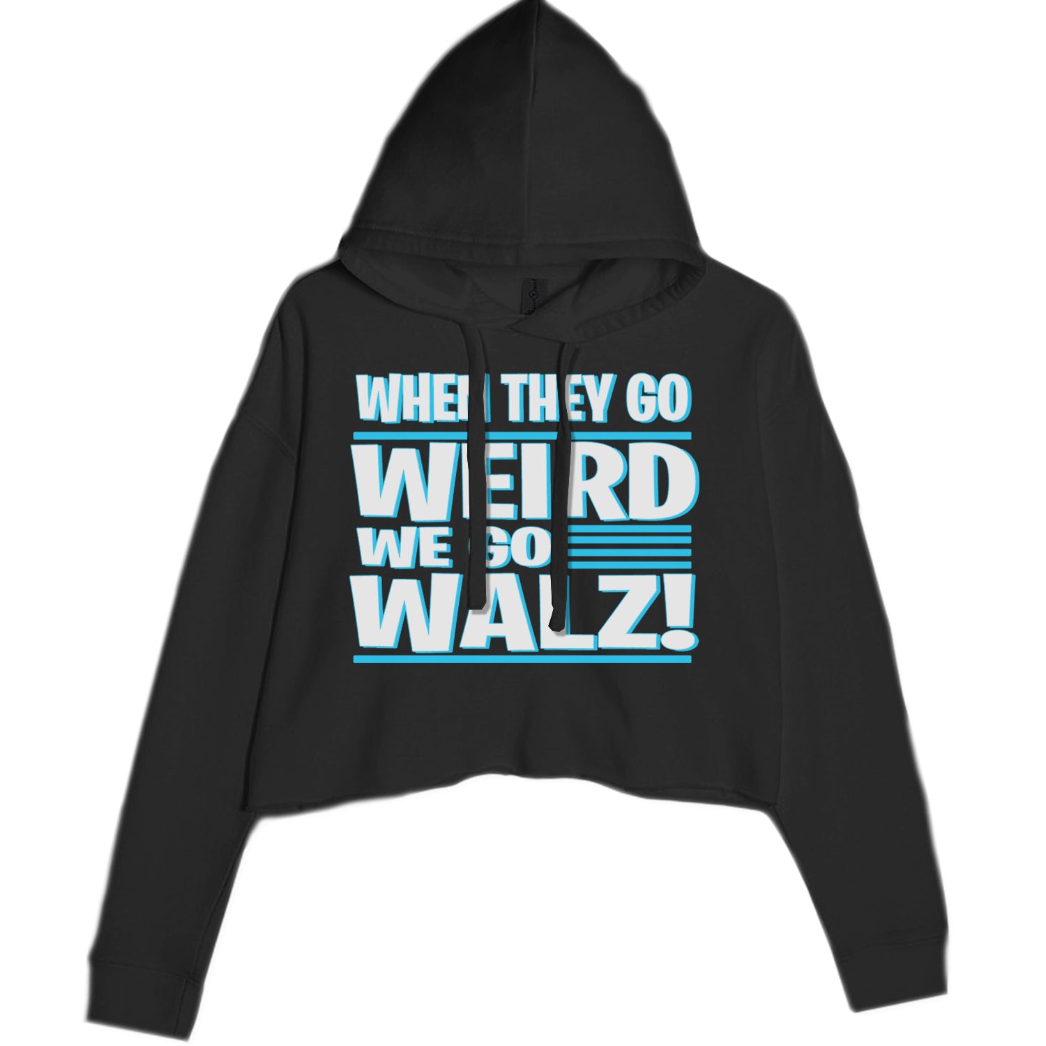 When They Go Weird We Go Walz Cropped Hoodie Sweatshirt Charcoal Grey