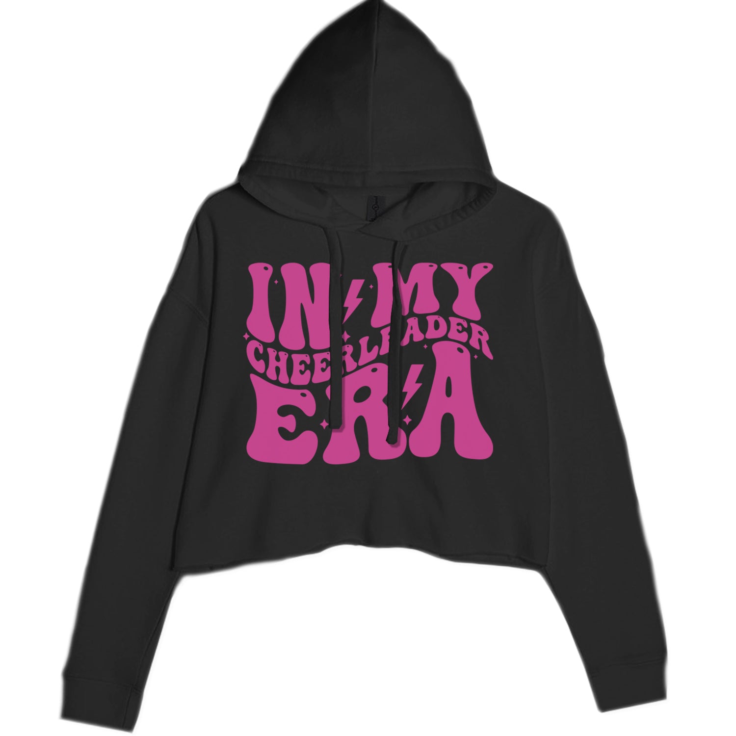 In My Cheerleader Era Cropped Hoodie Sweatshirt Black