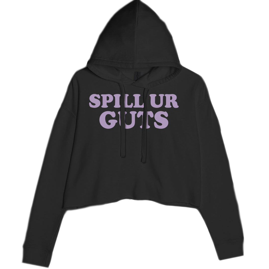 Spill Ur Guts Music Cropped Hoodie Sweatshirt Black