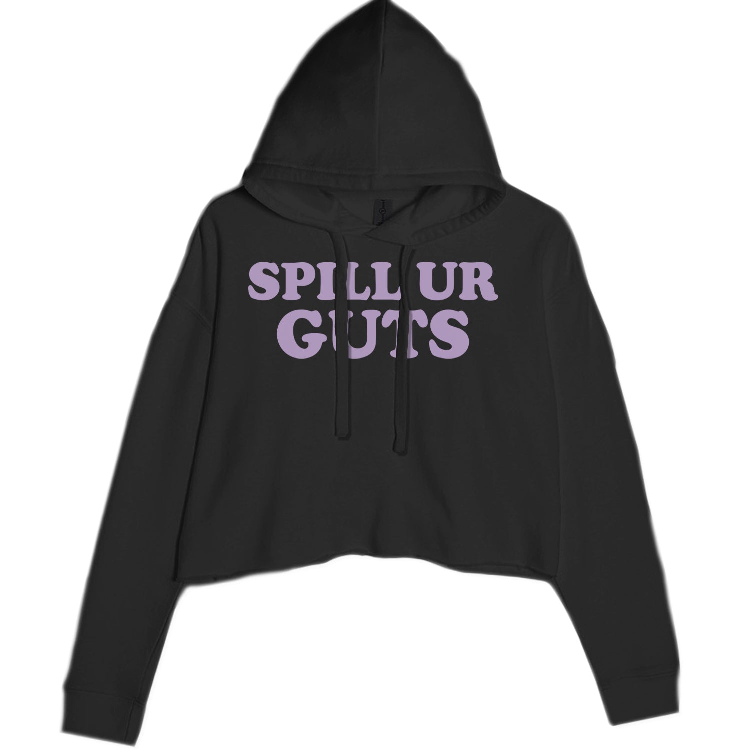 Spill Ur Guts Music Cropped Hoodie Sweatshirt Charcoal Grey