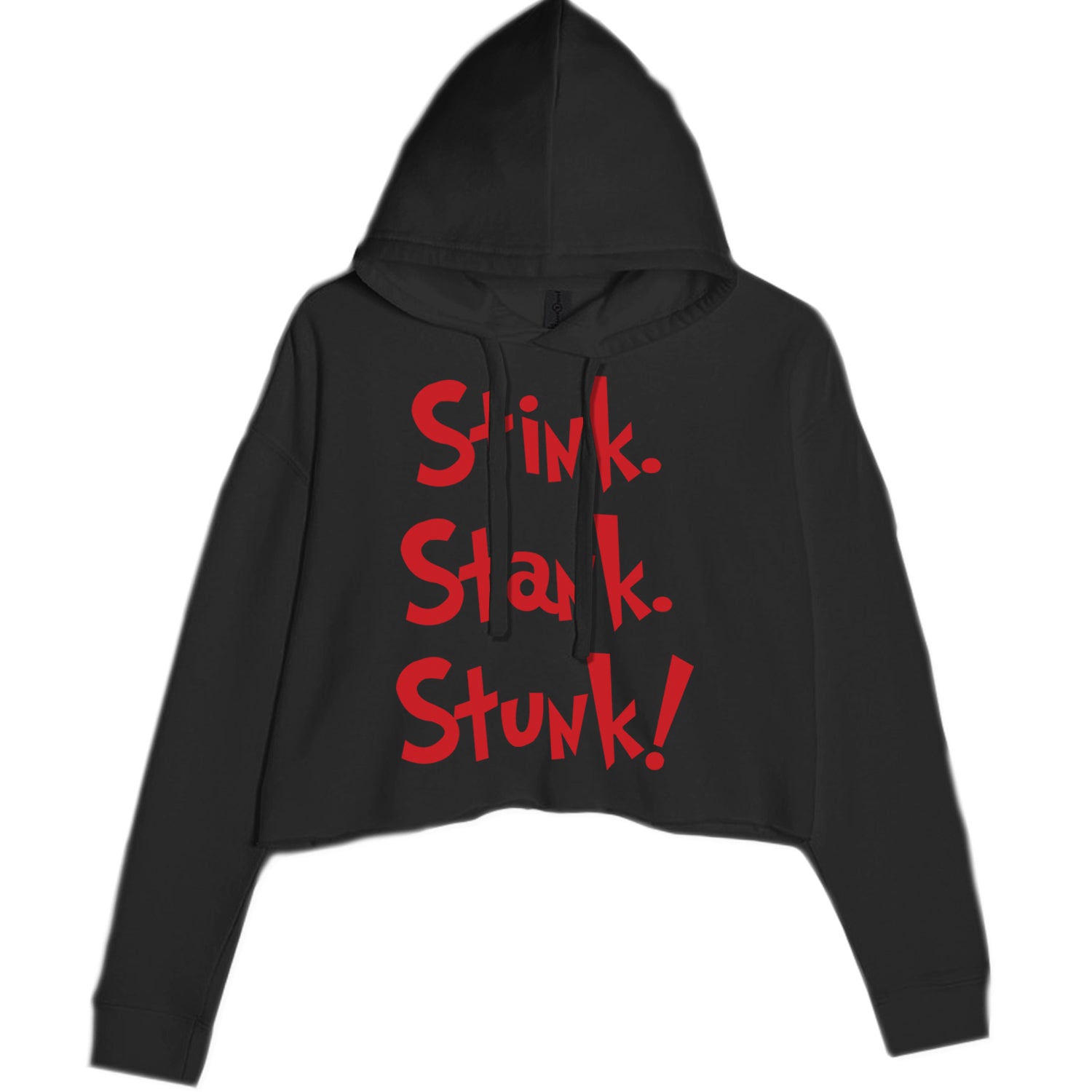 Stink Stank Stunk Gr-nch Cropped Hoodie Sweatshirt Black