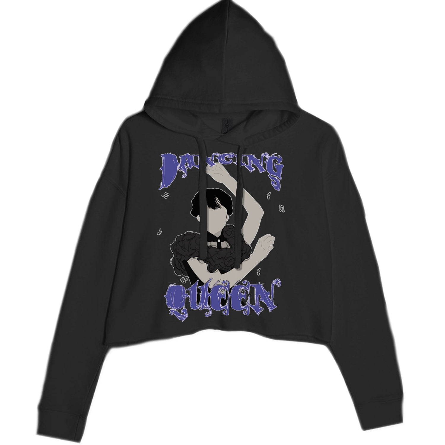 Wednesday Dancing Queen Cropped Hoodie Sweatshirt Black