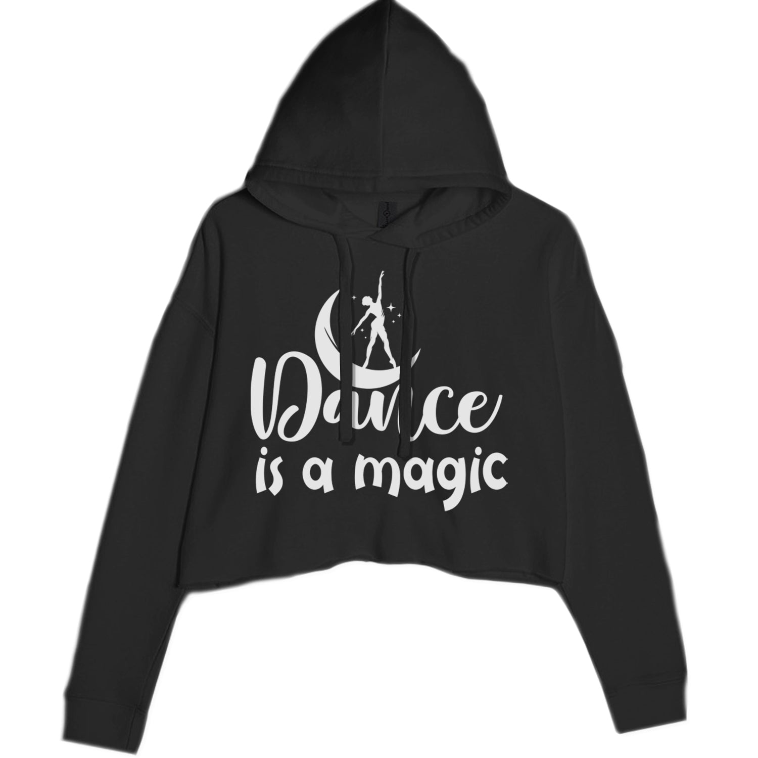 Dance Is Magic Cropped Hoodie Sweatshirt Black