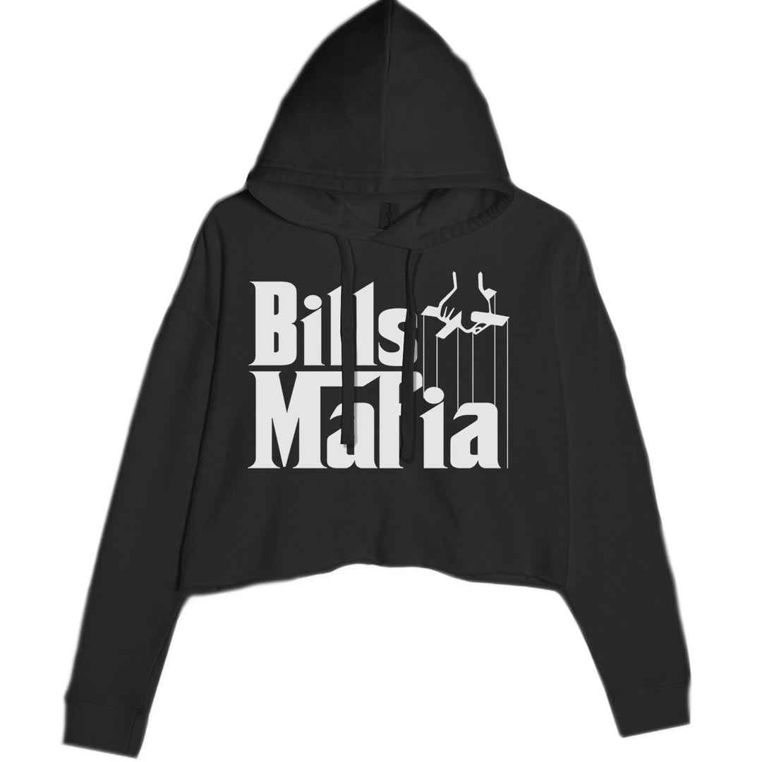 Mafia Bills Mafia Godfather Cropped Hoodie Sweatshirt Black