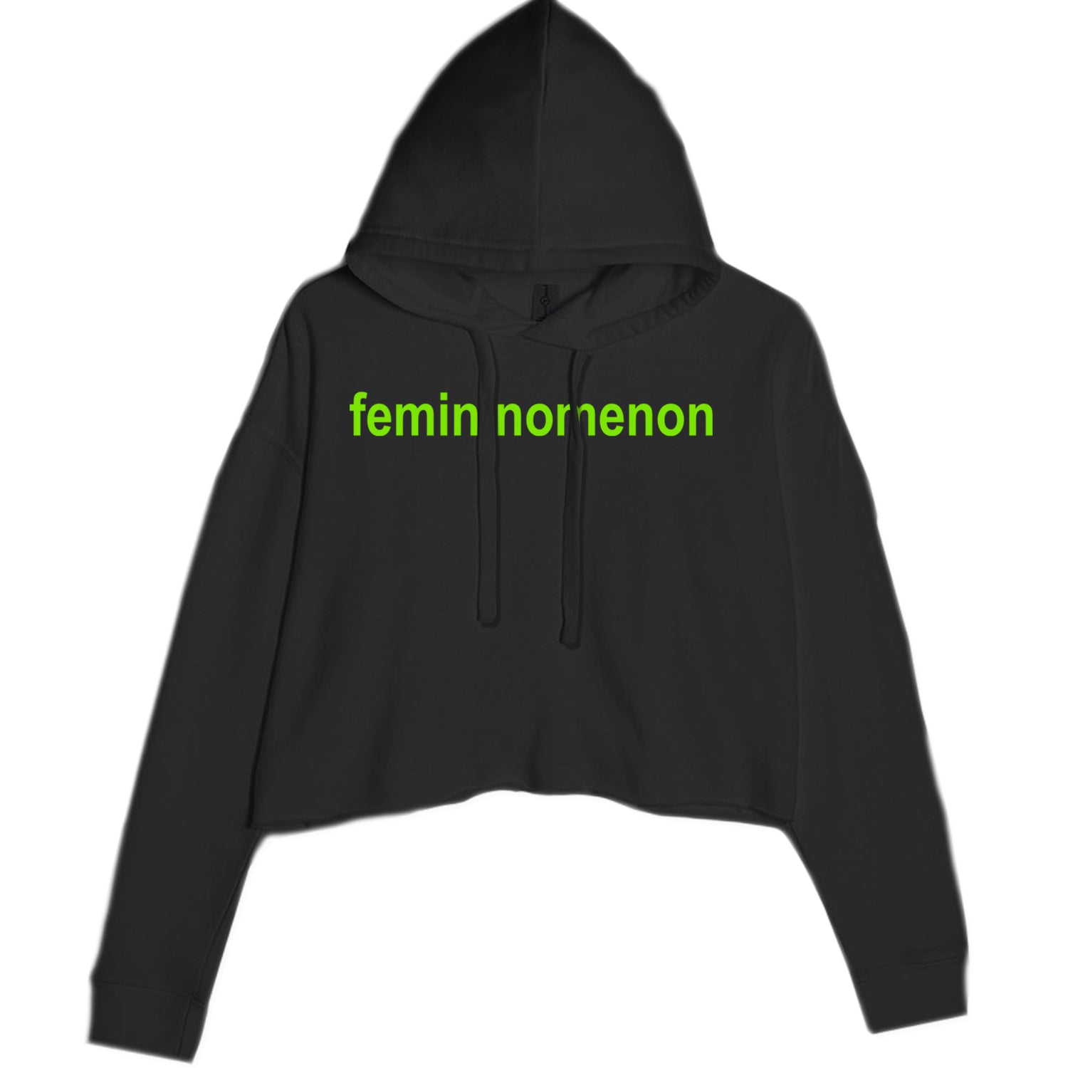 Femininomenon Female Empowerment Cropped Hoodie Sweatshirt Black