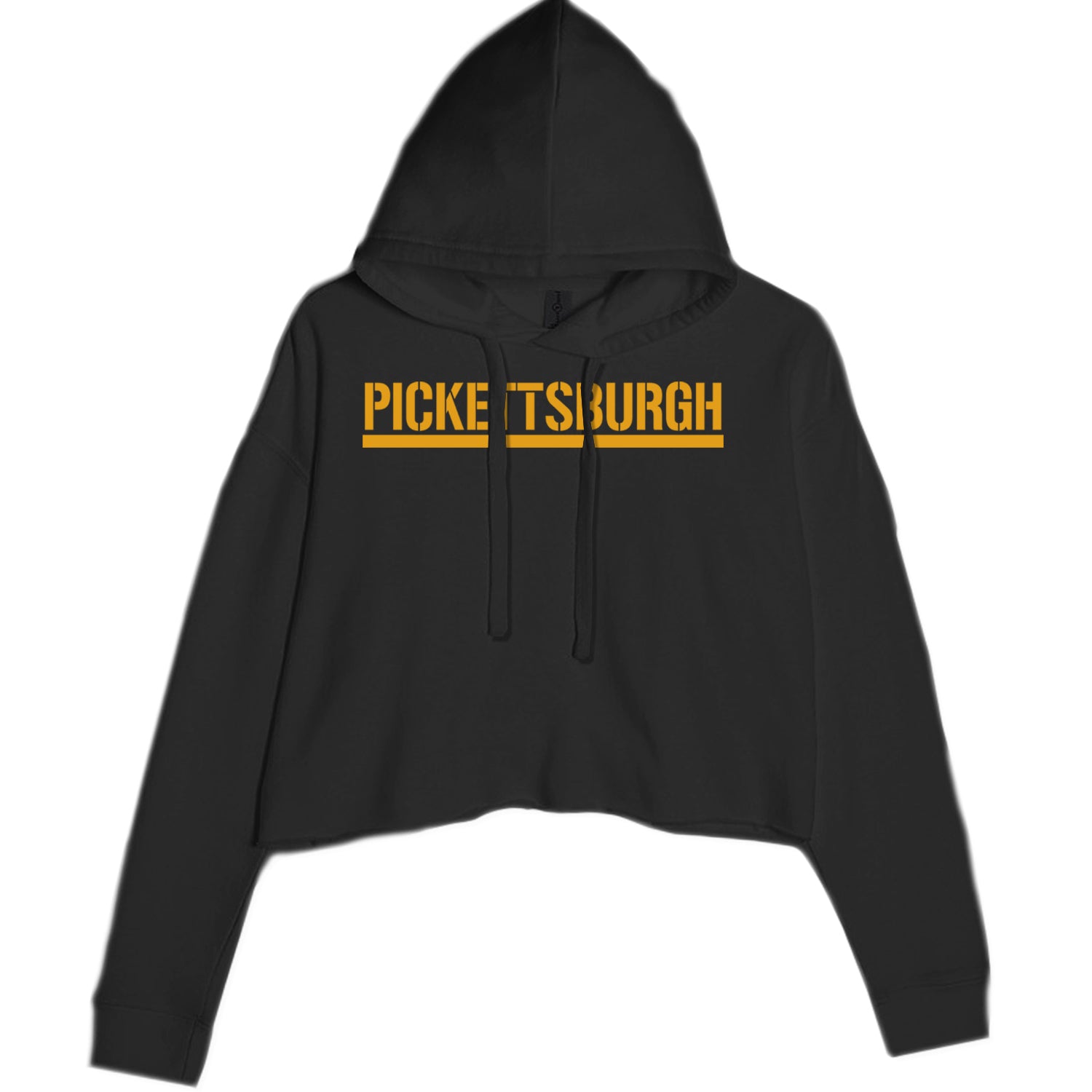 Pickettsburgh Pittsburgh Football Cropped Hoodie Sweatshirt Black