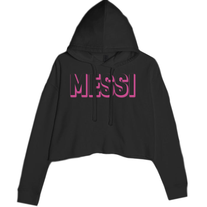 Messi OUTLINE Miami Futbol Cropped Hoodie Sweatshirt