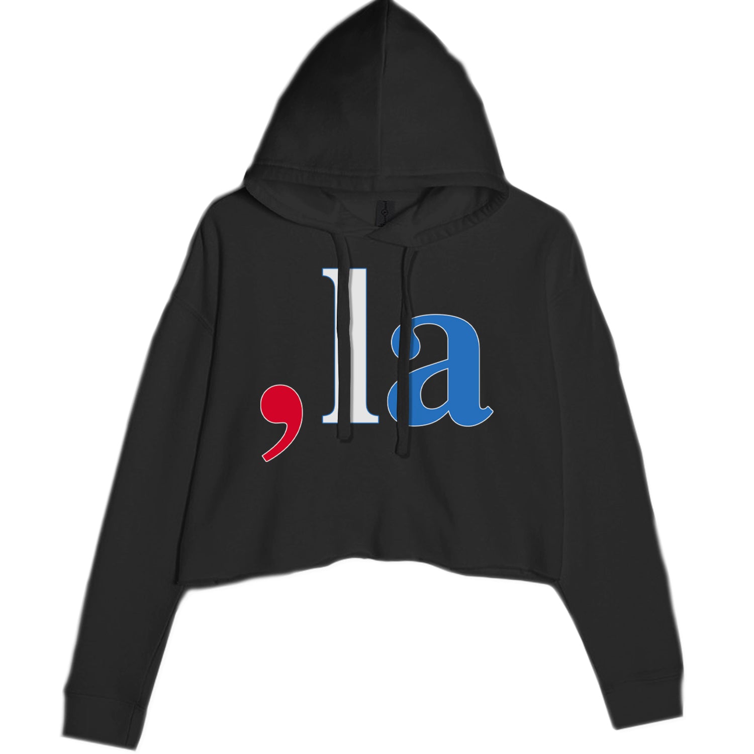 Comma-La - Support Kamala Harris For President 2024 Cropped Hoodie Sweatshirt Black