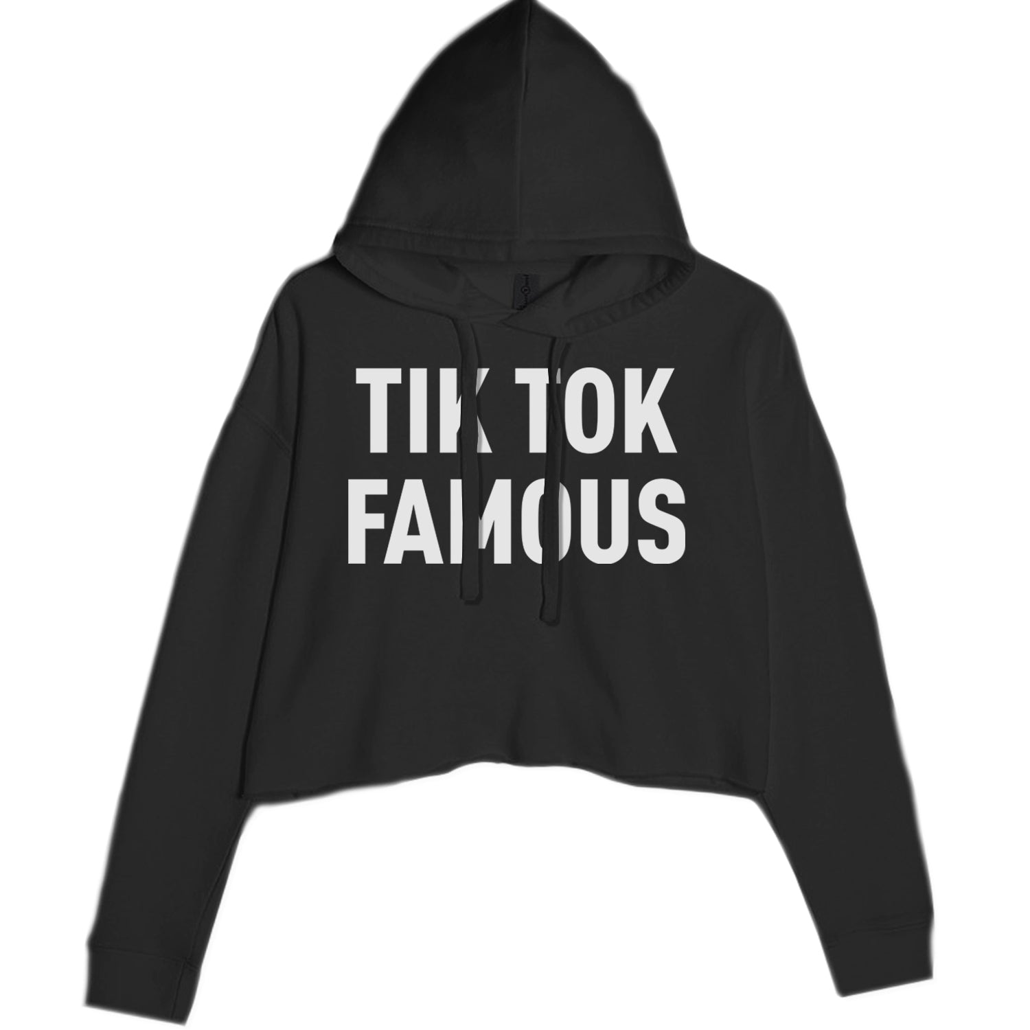 TikTok Famous Influencer Promoter Cropped Hoodie Sweatshirt Black