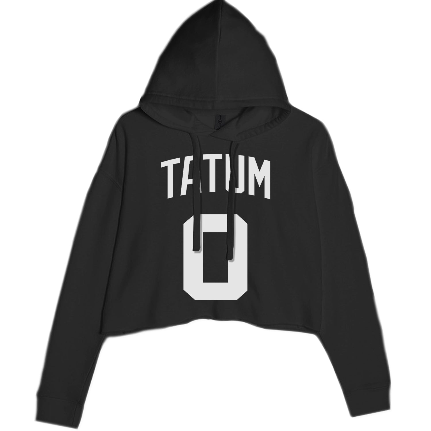 Tatum #0 Boston Basketball Cropped Hoodie Sweatshirt Black