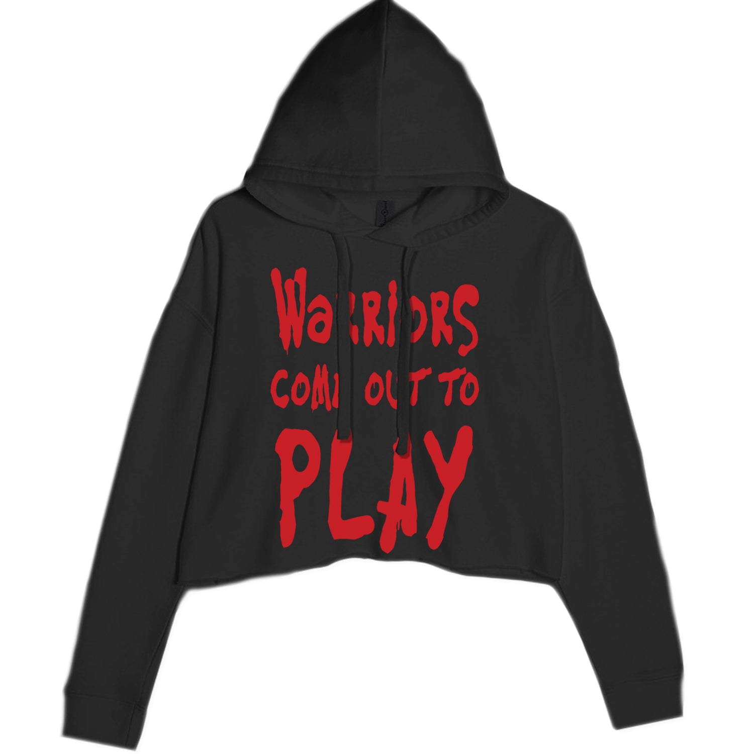 Warriors Come Out To Play  Cropped Hoodie Sweatshirt Black