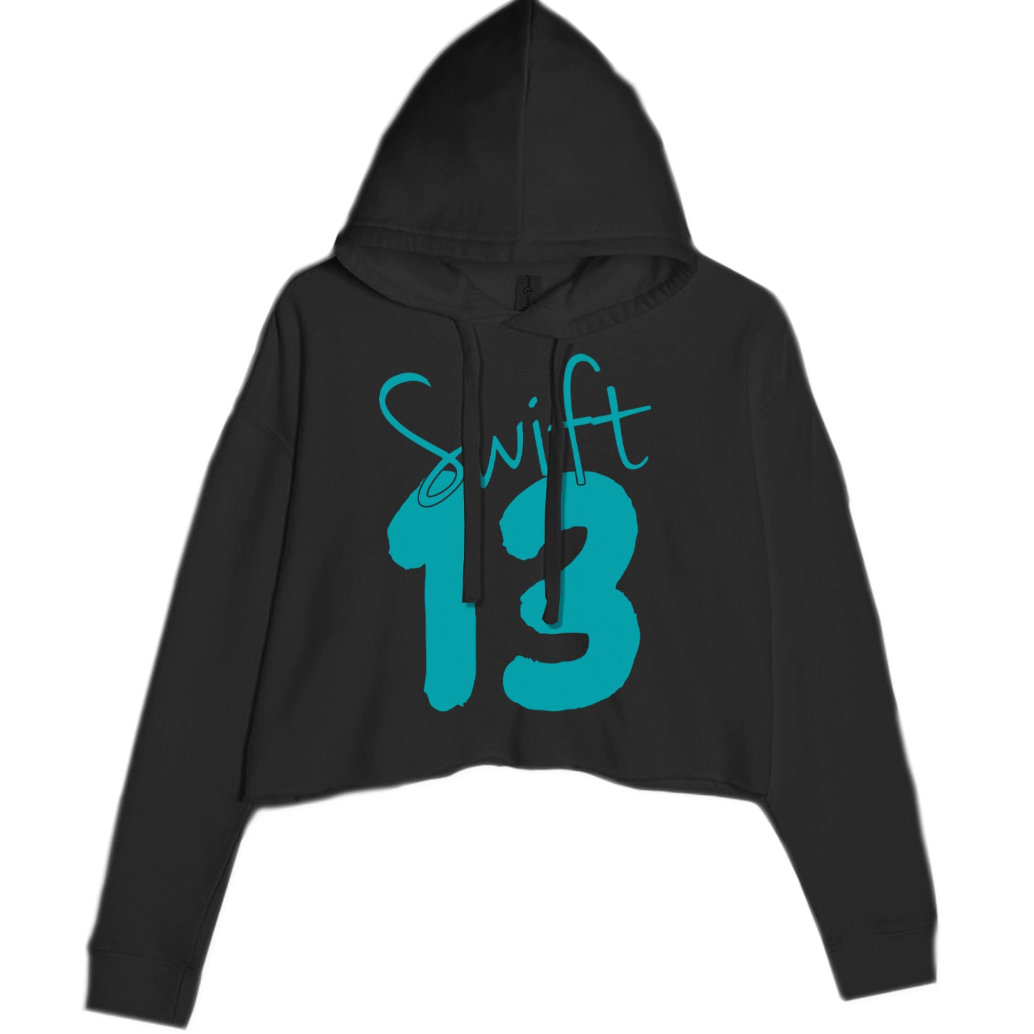 13 Swift 13 Lucky Number Era TTPD Cropped Hoodie Sweatshirt Black