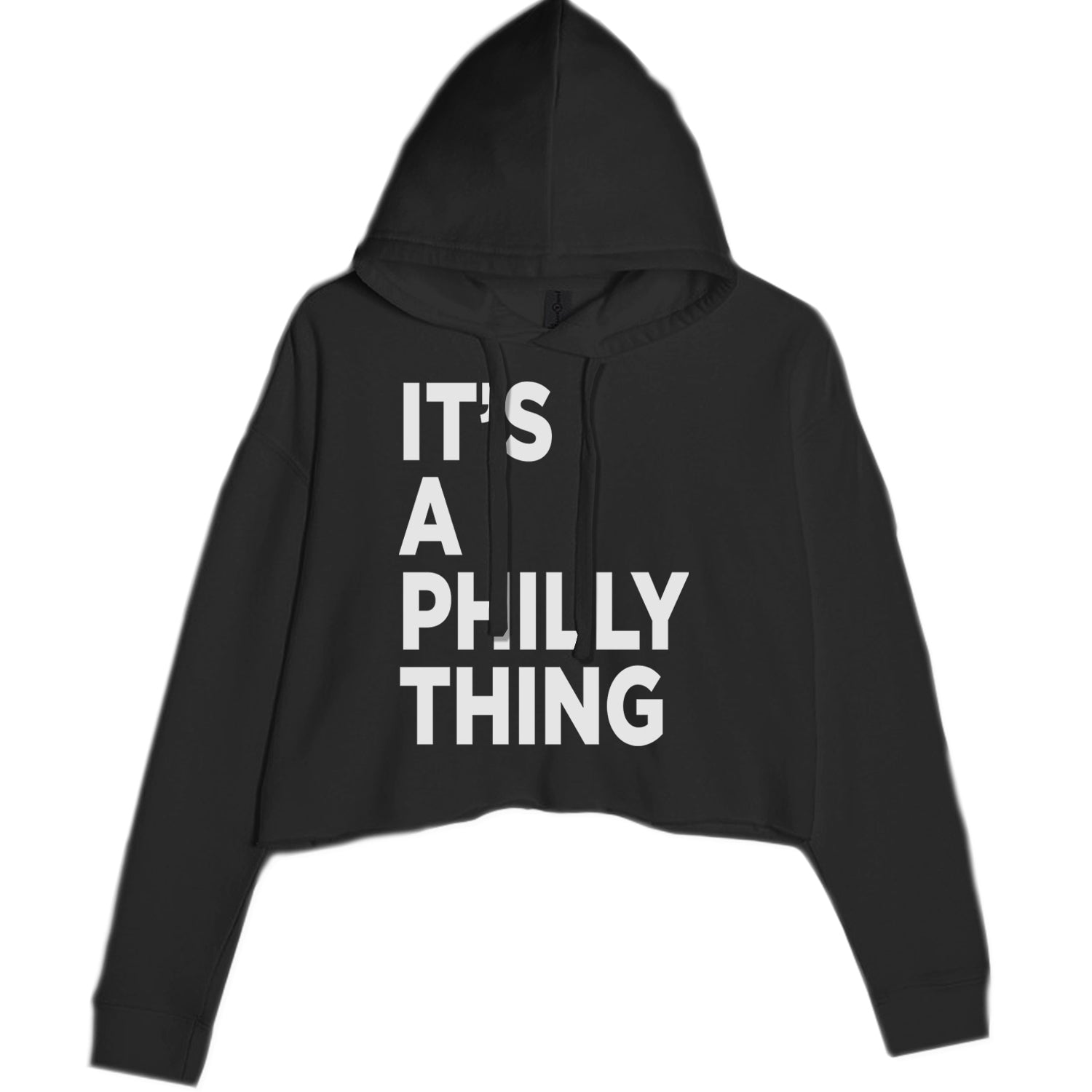 PHILLY It's A Philly Thing Cropped Hoodie Sweatshirt Black