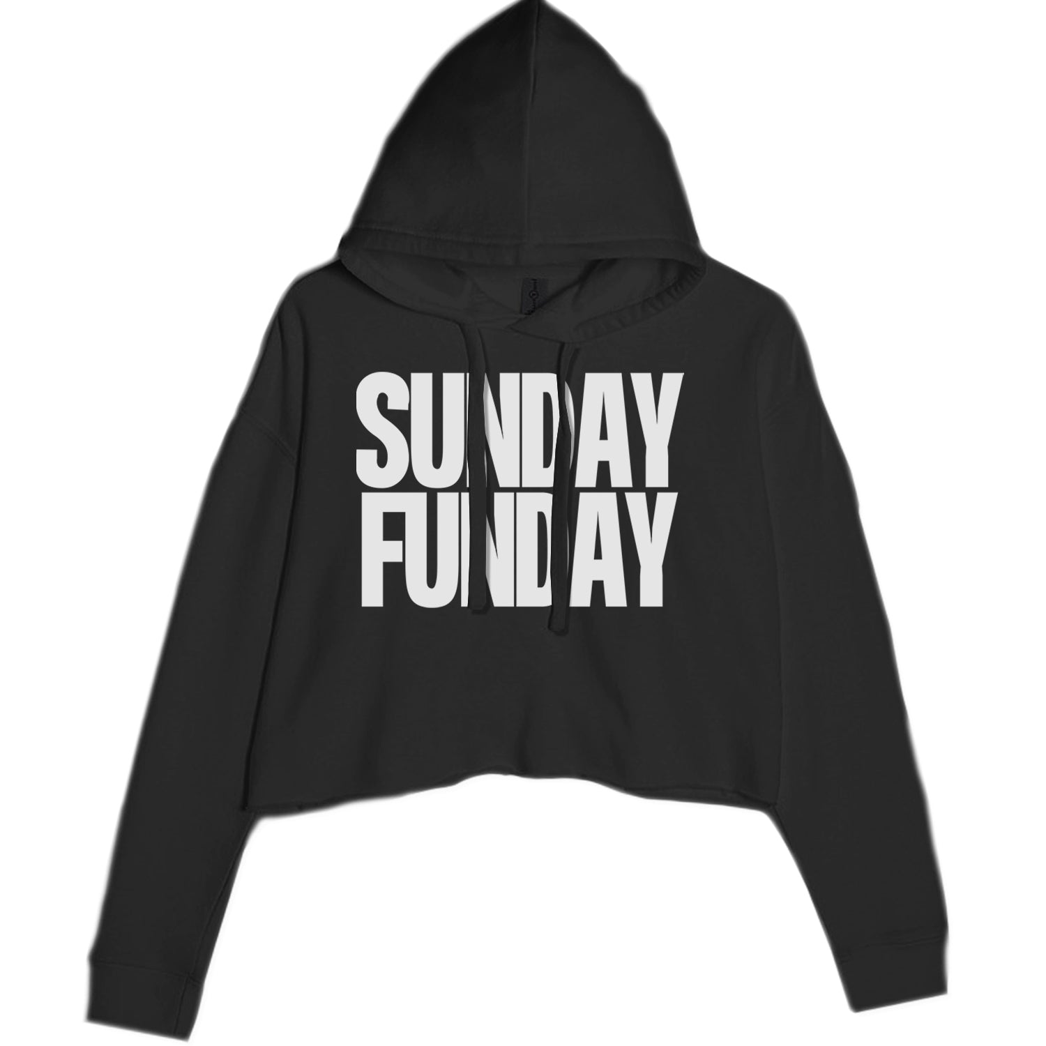 Sunday Funday  Cropped Hoodie Sweatshirt Black