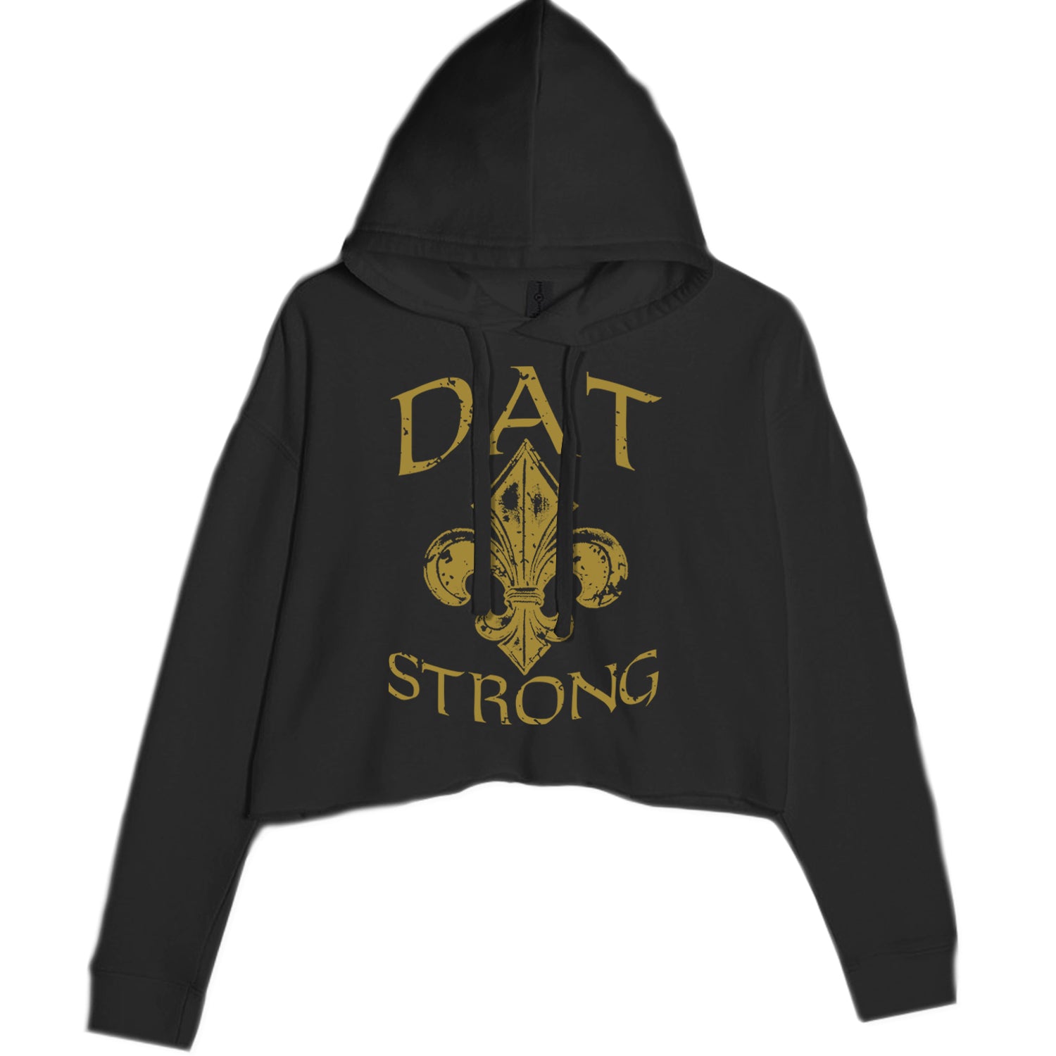 Dat Strong New Orleans   Cropped Hoodie Sweatshirt Black