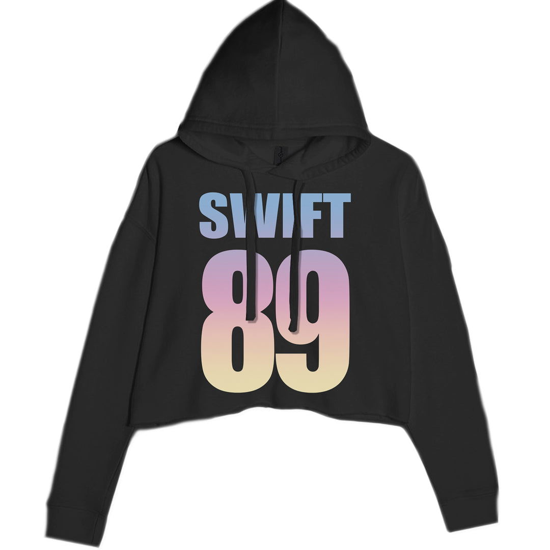 Lover Era Swift 89 Birth Year Music Fan TTPD Cropped Hoodie Sweatshirt Black